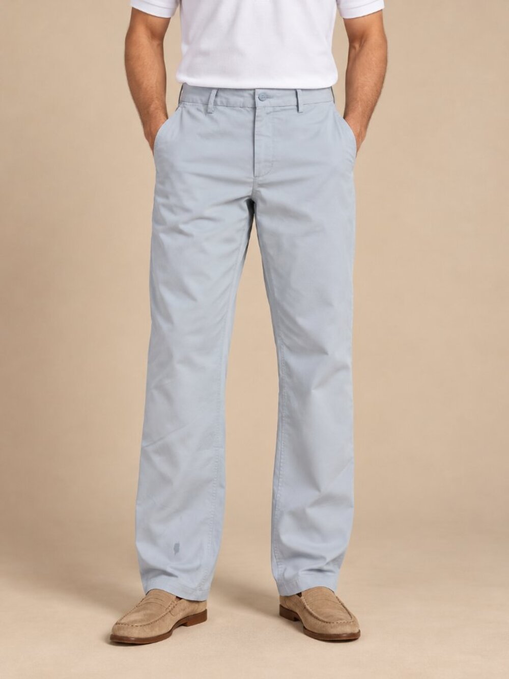 GAP Khakis Light Blue Relaxed Fit Cotton Blend Chino Pants 33x34